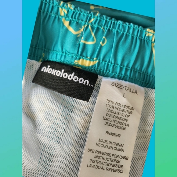 NICKELODEON  MEN'S  SPONGEBOB SWIM TRUNKS NWOT SIZE L - Picture 4 of 4
